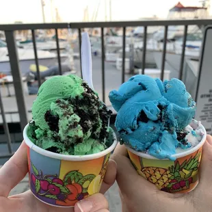 Peppermint Cookie and Cookie Monster (best out of the 3) &amp; blueberry cheesecake