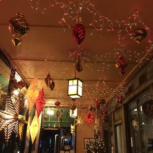 Cozy seating area with decorations