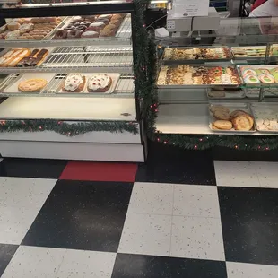 a variety of pastries on display