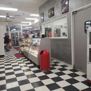 a checkered floor in a store