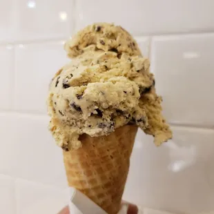 a cone of ice cream