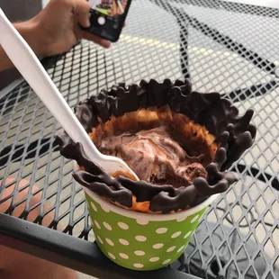 Peanut butter - dark chocolate with brownies and caramel !! Yummm