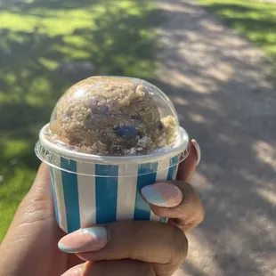 Oatmeal Raisin cookie dough scoop