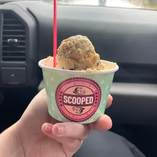Scooped cookie dough