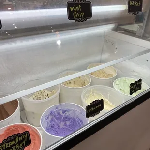 various flavors of gelato