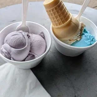 Lavender in a cup + cookie monster/salted caramel