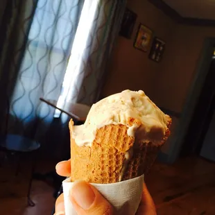 Get the home made waffle cone!