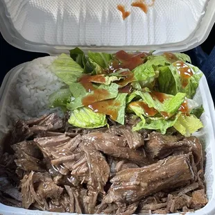 Regular roast pork plate.