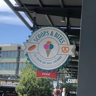 Scoops &amp; Bites store sign