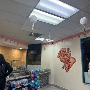 the inside of a restaurant