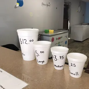 a variety of cups