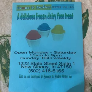 a blue sign with two scoops of ice cream