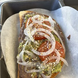 Black bean avocado toast