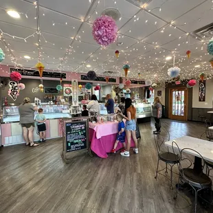 the inside of the ice cream parlor