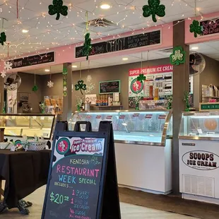 Bright, festive decor.