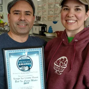 We were awarded the North East Wisconsin choice award for best hand crafted ice cream. Huge thanks to all our fans and customers.
