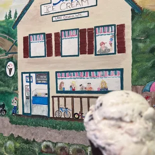 Chocolate waffle dipped cone with heath and chocolate chip mixed ice cream