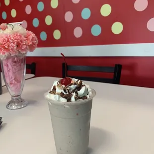 Peanut butter cookie, banana, pecan milkshake!