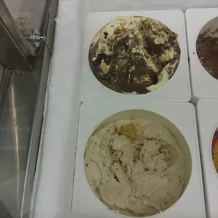 In back, Gold Medal Ribbon. Foreground, Pecan Praline.