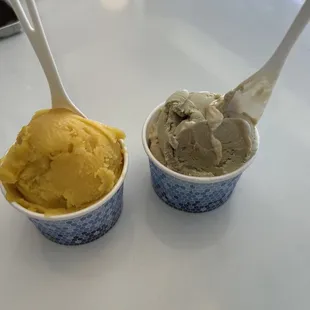 Mango Sorbet &amp; Sicilian Pistachio + Cafe Swirl