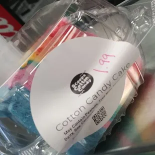 Colorful Cotton Candy Cake Slice