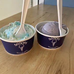 two bowls of ice cream