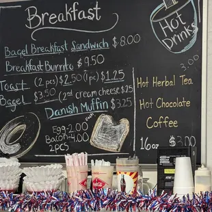 Breakfast menu July 2024
