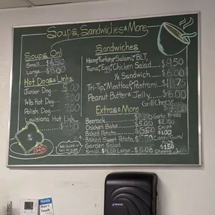 Soups and sandwich menu July 2024