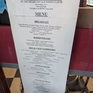 menu