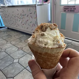 Waffle cone ice cream