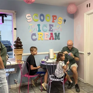 Eating fast as they can.