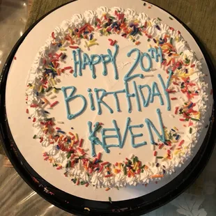 Large round ice cream cake