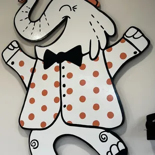 an elephant in a tuxedo