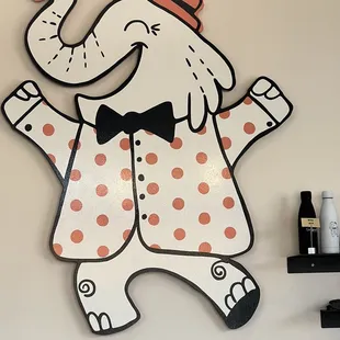an elephant in a tuxedo
