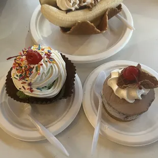 Brown with ice cream