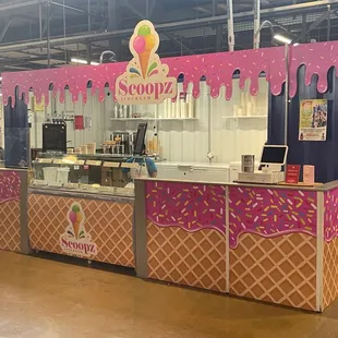 the inside of the ice cream shop