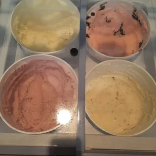 Vanilla, Rock &amp; Roll Raspberry, Starawberry and Grandma's Favorite Butter Pecan