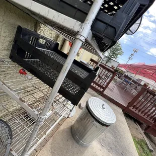 Nice, they just leave their paraphernalia out for the kids to see, real classy scooters. Taken on back patio.