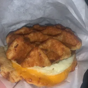 Maple waffle sandwich