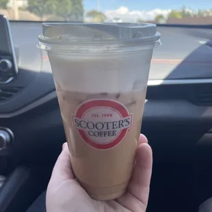 Iced white mocha with white mocha cold foam