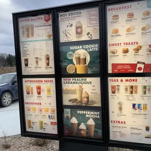 Order kiosk with menu