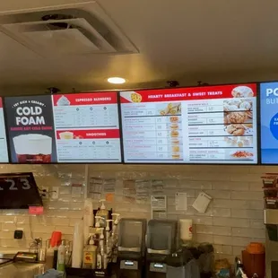 menus on the wall