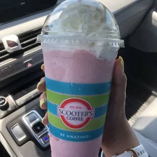 Strawberry banana smoothie.