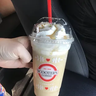 Small carmelicious blender Double blended Extra whip