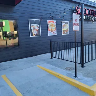 the front of the restaurant