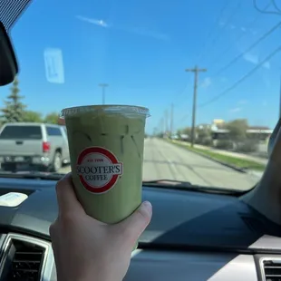 a person driving a car