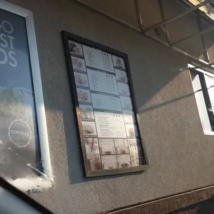 breakfast burritos on the side of a building