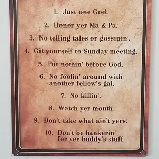 Cowboy 10 Commandments