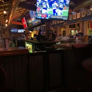 the bar and televisions