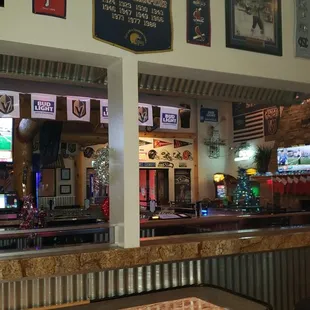 the bar and televisions